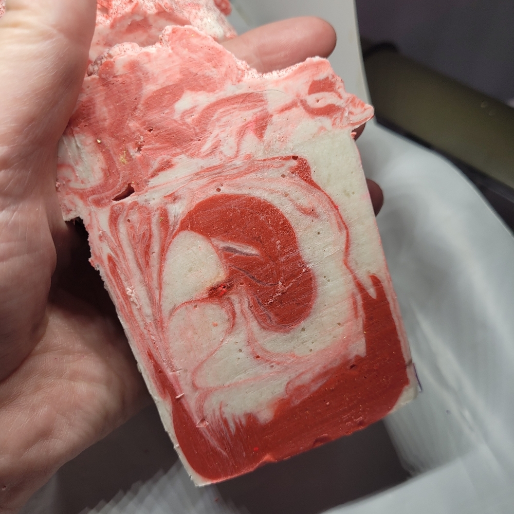 Handmade 2 large heavy scented with rose soap bars w goats milk - Picture 8 of 11